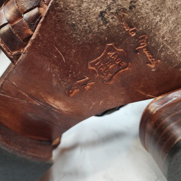 SESTO MEUCCI Woven Slingback Sandals Womens Size 7.5M Strappy Braided Brown - Picture 6 of 7